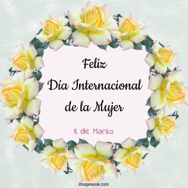 Lindas rosas amarillas para celebrar el día internacional de las mujeres