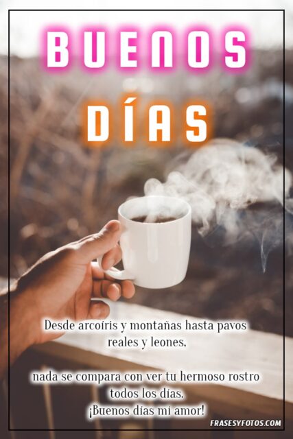 22 Mensajes bonitos de Buenos Dias Frases positivas y motivacion cafe y paisajes 15