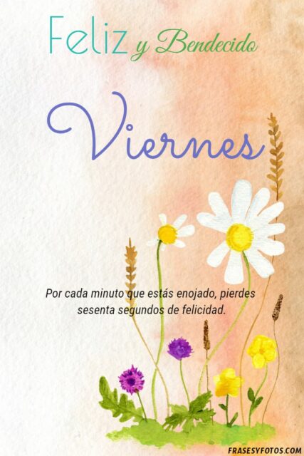 24 Feliz y bendecido Viernes Bellas imagenes en Acuarela con frases mensajes para saludar 13