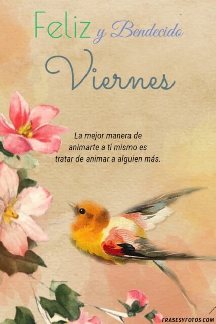 24 Feliz y bendecido Viernes Bellas imagenes en Acuarela con frases mensajes para saludar 14