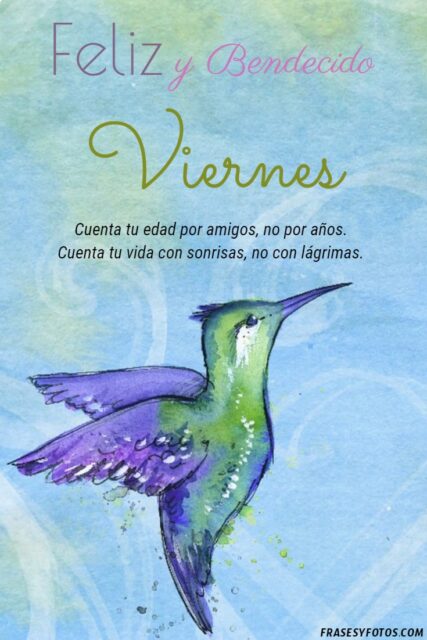 24 Feliz y bendecido Viernes Bellas imagenes en Acuarela con frases mensajes para saludar 16