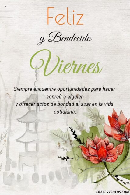 24 Feliz y bendecido Viernes Bellas imagenes en Acuarela con frases mensajes para saludar 4