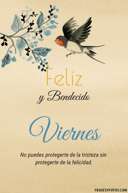 24 Feliz y bendecido Viernes Bellas imagenes en Acuarela con frases mensajes para saludar 5