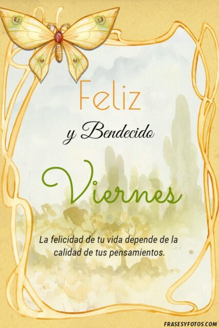 24 Feliz y bendecido Viernes Bellas imagenes en Acuarela con frases mensajes para saludar 7
