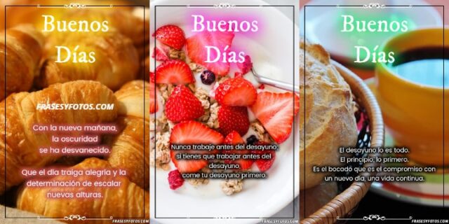 24 variadas imagenes con mensajes de Desayuno y Buenos Dias cafe y Frases