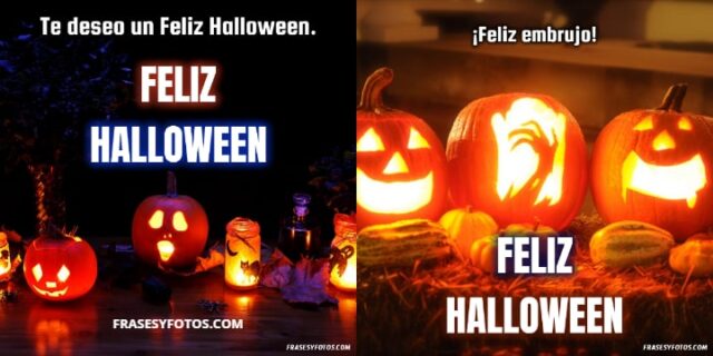 Feliz Halloween 17 imagenes 50 FRASES calabazas brujas fantasmas sustos mensajes de pesadilla