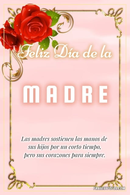 Feliz día de la MADRE, mensajes bonitos con rosa y cuadro brillante. Citas lindas de amor.